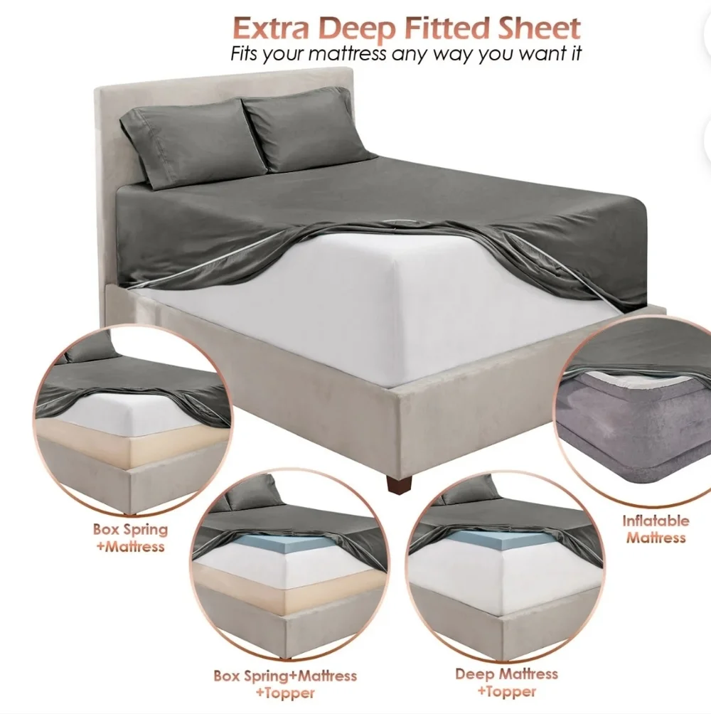 New Luxury Soft Microfiber Extra Deep Pocket 6 Piece Bed Sheets Set
